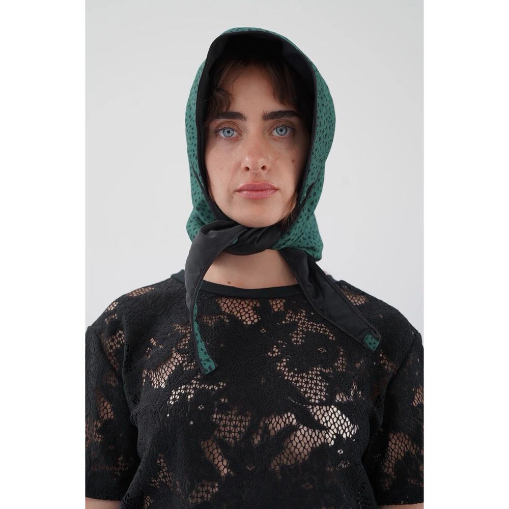NWT Beklina Quilted Bonnet Torn Dot Green - OS